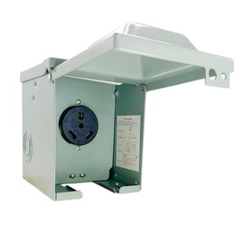 X-Haibei 30 Amp RV Power Outlet Box 125 Volt, NEMA TT-30R Outlet Receptacle Electrical Panel, Enclosed Lockable, Weatherproof Outdoor Use for Camper Trailer