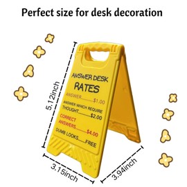 cotenoi Funny Team Office Gifts - Funny Office Decor, Multi-Functional Desk Signs, Answer Desk Rate Sign with Mirror and Phone Stand, Gifts for Boss/Supervisor/Coworker