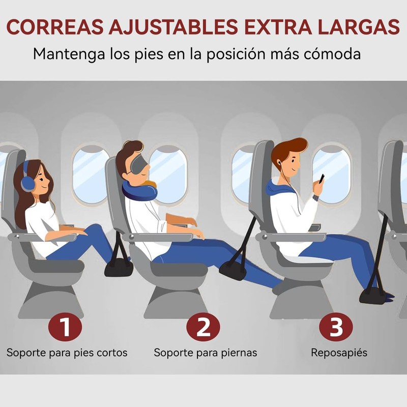 Hamaca de Pie de Avión (Paquete de 2),Reposapiés Portátil de