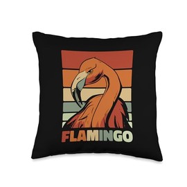 Pink Big Flamingo Pants Stuffed Animal Plush Gifts Retro Lesser Phoenicopterus American Lover Flamingo Throw Pillow, 16x16, Multicolor