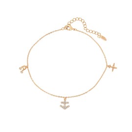 XUPING Charm Bracelet Small 18K Gold Plated for Girls and Women Jewelry Gifts, Copper Alloy