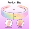 Aprince Glitter Headbands for Girls Rainbow1 Cute Sparkly Bling Wide