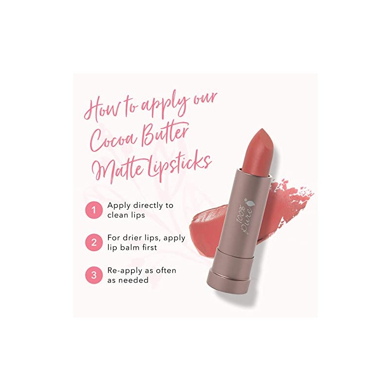 100 Pure Cocoa Butter Matte Lipstick, Mirage, 0.15 Ounce