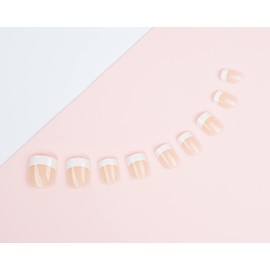 Acrylic Square Nails 24-Nail Set - French Pink