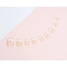 Acrylic Square Nails 24-Nail Set - French Pink