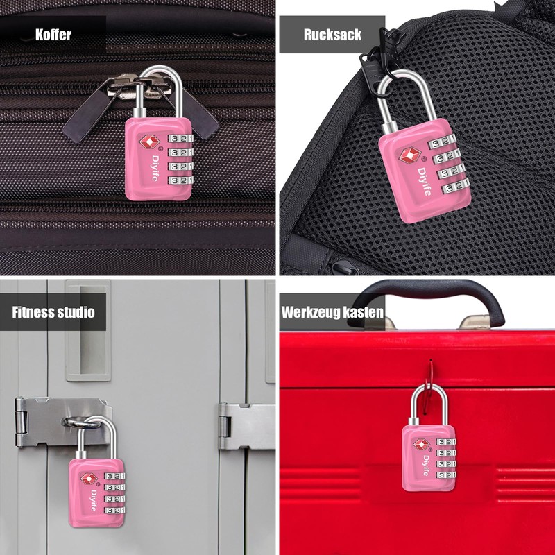 Diyife TSA Luggage Locks, [Updated] Pack of 2 4-Digit Combination