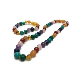 Baltic Essentials 12.5" Polished Honey Rainbow Necklace (12.5" & 5.5" Bracelet)