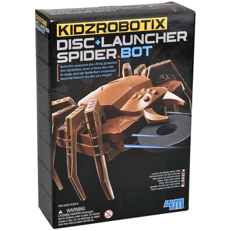 4M KidzRobotix Disc Launcher SpiderBot, Build and Launch Flying Discs,