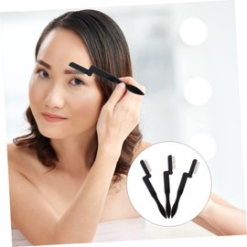 BIUDECO 3pcs Foldable Eyebrow Comb Portable Eyebrow Grooming Tool for Easy Eyelash Repair Mini Steel Needle Brush for Makeup Black for Professionals and Home Use
