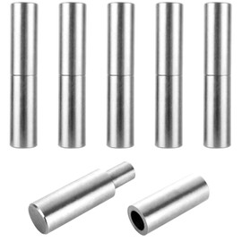 LDHHYH 6 Pack Weldable Barrel Hinges 4⅛x1 Inch, Heavy Duty Weld On Bullet Gate Hinge, Stainless Steel Detachable Hinges for Metal Swing Doors, Gates, Trailer Ramp Gate, Windows