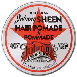 JOHNNY'S CHOP SHOP Original Sheen Men's Hair Pomade Strong & Slick Hold, Moisturizing Oil Blend, Long Lasting High Shine Barber Recommended 2.64 oz
