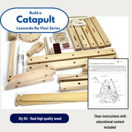 Pathfinders STEM Kits – Leonardo da Vinci Catapult kit | Trebuchet Science Kits for Kids Age 12-14 | Toys for Ages 8-13 Physics Toys | Kids Engineering kit | Learning Resource | Engineering