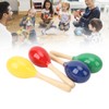 4Pcs Music Maracas Wood Iron Beads Professional Hand Percussion Rattles