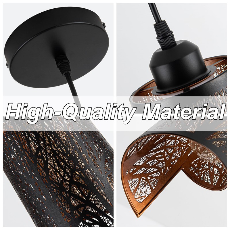 Shining gold Industrial Black Pendant Light Fixture Vintage Mini Black