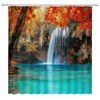YNFUQANLN Fall Waterfall Shower Curtain Tree Forest Waterfall Jungle Autumn