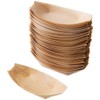 Sanxian - Disposable Wood Boat Plates/Dishes (100, 8''Long×3.9''Wide×0.8''High)