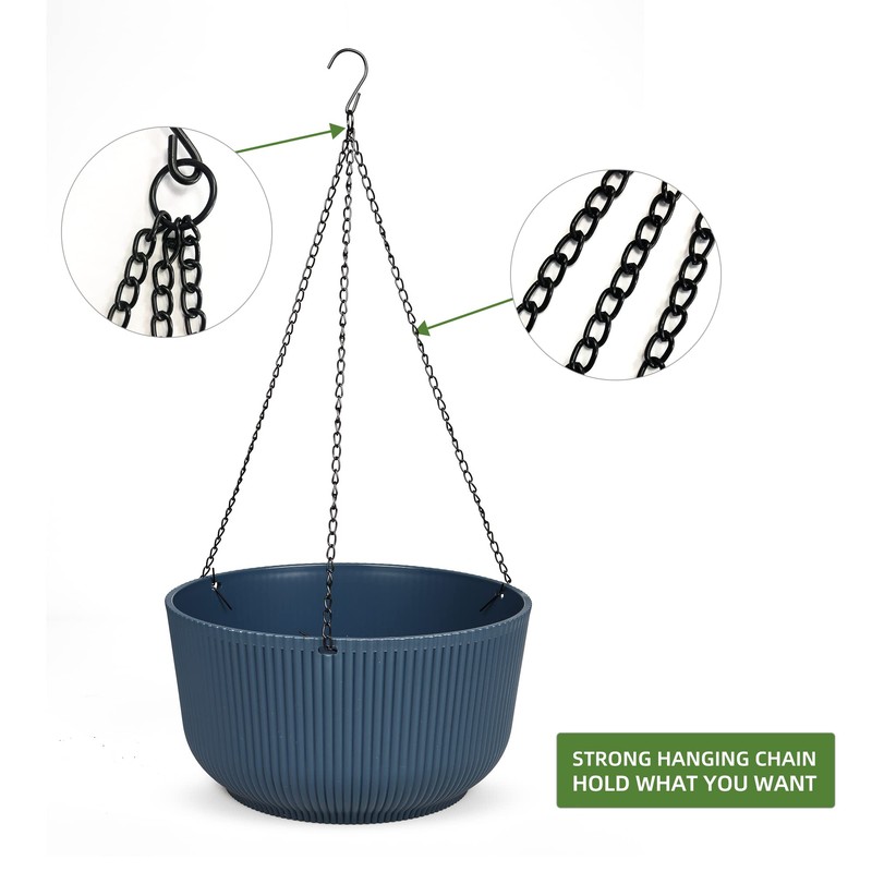 Dexceder 11.2 Inch Self Watering Hanging Planters Indoor Outdoor, Thickened