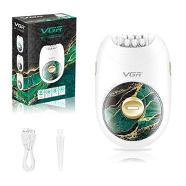 VGR 706 Professional Epilator for Women,Portable Cordless Smooth Glide Hair Removal Device for Legs, Underarm, Back,Full-Body Epilator with 18 Tweezers System, 2 Speeds Hair Removal with Silent Design