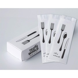100 Pack 100% White Kraft Paper Bags, 2.75 x 10 inches White Plain Bag Kitchen Cutlery Utensils Holder