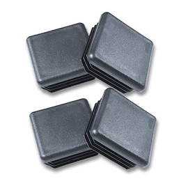Pack of 4 Steel Fence Post Pipe Tube Cover Insert - 2 1/2" - 2.5 Inch Square Black Plastic 10-14 Ga (2.24"-2.33" ID) Tubing Plug,LDPE Flexible Ridges End Caps,Cap Plugs for Fitness Equipment