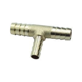 HongBoW Hardware Brass Hose Barbed Reducing Tee Fitting T Barb Reducer (5/16" X 5/16" X 1/4", 3)
