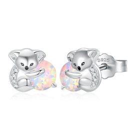 925 Sterling Silver Koala Stud Earrings - Animal Earrings Studs Cute Birthday Jewellery Gifts for Women Girls