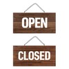Two-face Open Close Sign, Wooden Domestic Cedar (Dark Brown)