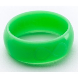 KUSI Silicone Wedding Ring Band for Men Committed to Active Lifestyle, Infinity Bands, Rubber, Comfort Fit, Black, Glow in The Dark and More, Singles and 4 Pack Sets (12, Green Glow in the Dark)