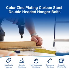 21Pcs 5/16-18 x 3" Hanger Bolts, 5/16-18" Double Headed Bolt, 5/16 Wood Dowel Screws, Self-Tapping Screw, Threaded Rod Screws, Accessories for Wood Furniture Joint with Driver