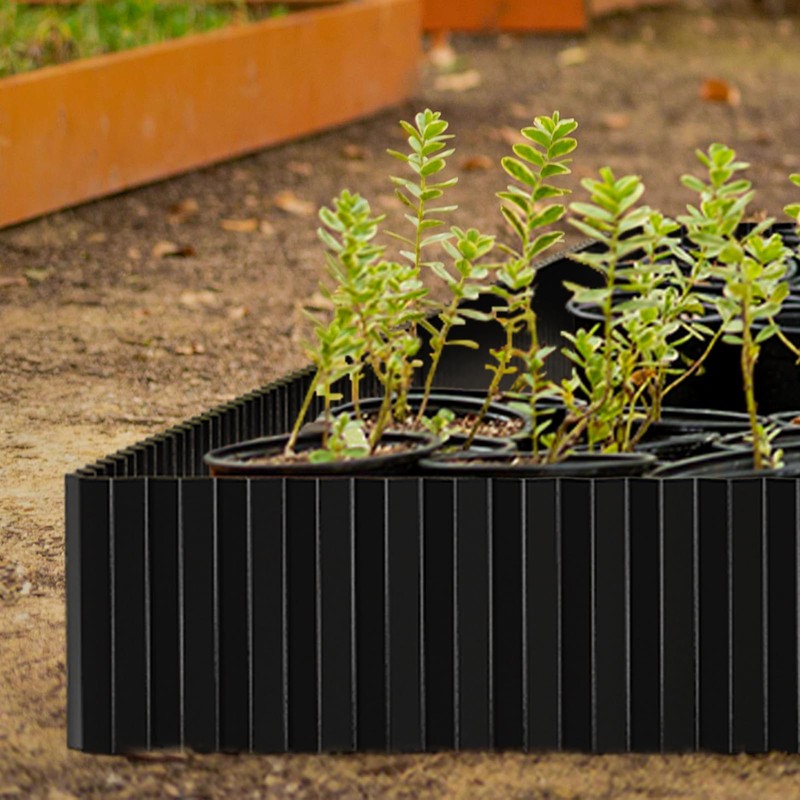 SnugNiture Corrugated Metal Garden Edging,8" x 20' Sturdy Lawn Edging