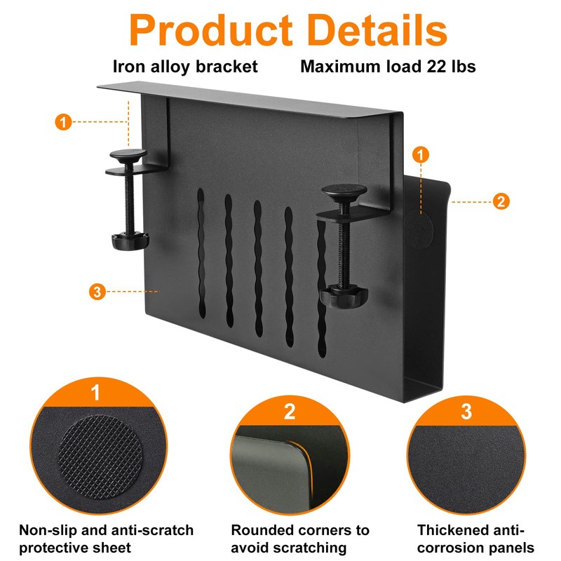 UYHKVXF Desk Side Storage, Under Steel Hanging Organizer, No Drill