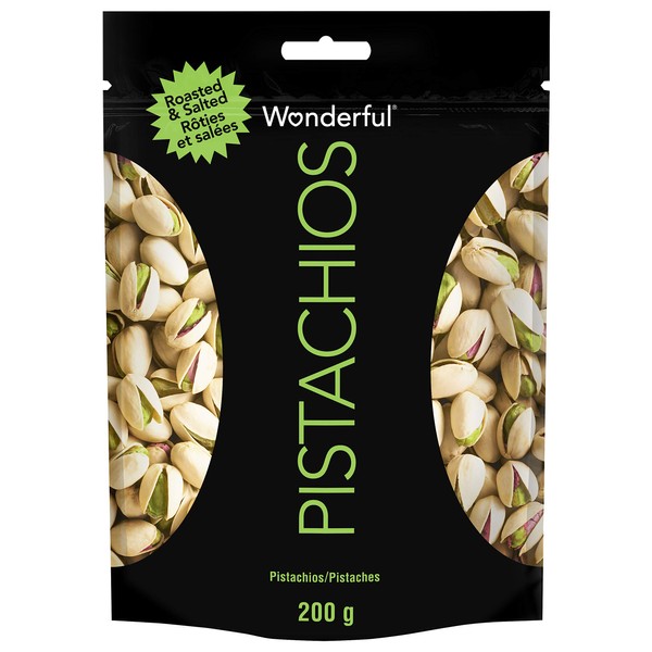 Wonderful Pistachios, Roasted and Salted, 200 g Resealable Bag
