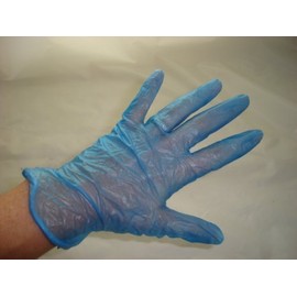 FARIL 100 x Vinyl Disposable Gloves, NON-Powdered Blue Large