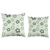 Retro Aesthetic Sage Green Daisy Floral Pattern Throw Pillow