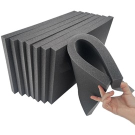 Quest-Mart Grey High Density foam cut to size chair pads foam sheet premium quality replacement cushion to revive your Upholstery furniture (1 in, 12 x 12 in)