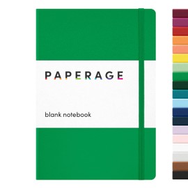 PAPERAGE Blank Journal Notebook, (Green), 160 Pages, Medium 5.7 inches x 8 inches - 100 GSM Thick Paper, Hardcover