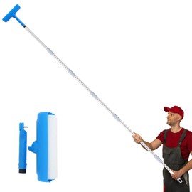 Ceiling Paint Roller No Drip Kit – 111-Inch Extension Pole Included, 10 Inch Roller with Shield & Adjustable Head | No Drip, Splatter-Free Brush for Ceiling & Wall Painting