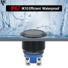 2Pcs 19mm Push Button Switch 3/4" Black Momentary Waterproof IP67
