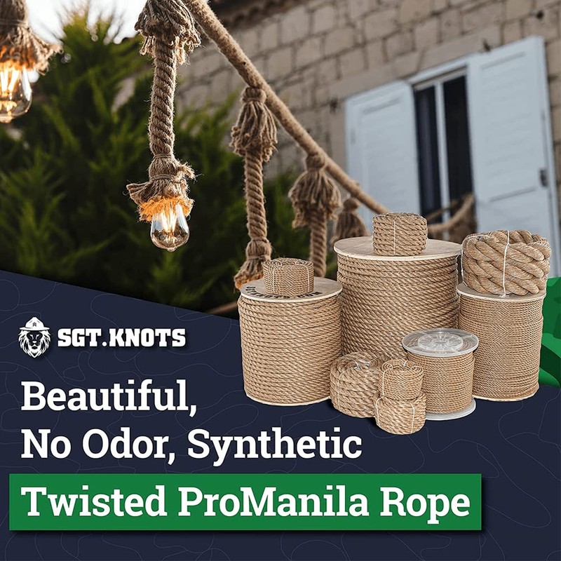 SGT KNOTS Twisted ProManila Rope - UnManila, Twisted 3 Strand