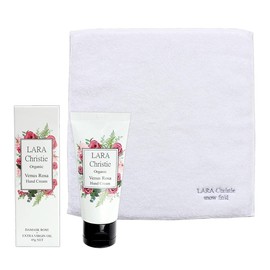 Lara Christie lg-0001 Handkerchief Towel, Imabari Snow Field Hand Cream Gift Set