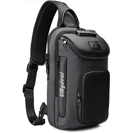 OZUKO UMydeal Sling Backpack Sling Bag Crossbody Backpack Shoulder Casual Daypack Rucksack for Men (Gray)