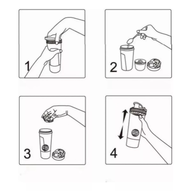 botella para gym Vaso Shaker Mezclador Con Bola Proteína Gym