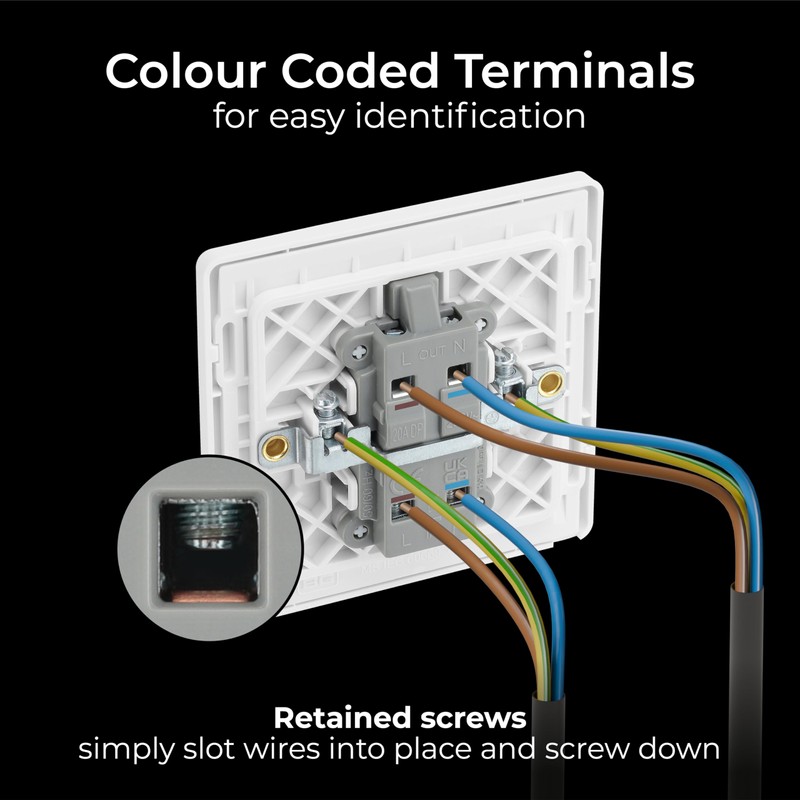 BG Electrical Single Wall Switch with LED Power Indicator, Double