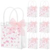 Wesnoy 24 Pcs Pink Bow Clear PVC Gift Bags with