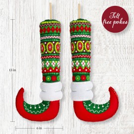 Bucilla, Elf Legs, Perfect for DIY Arts and Crafts Projects Felt Tree Pokes, 89776E