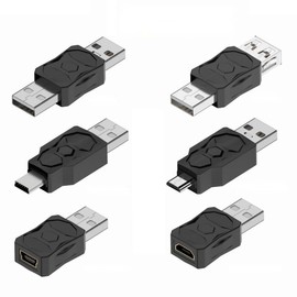 chenyang - Paquete de 6 adaptadores USB 2.0, USB 2.0 macho a mini/micro USB macho/hembra
