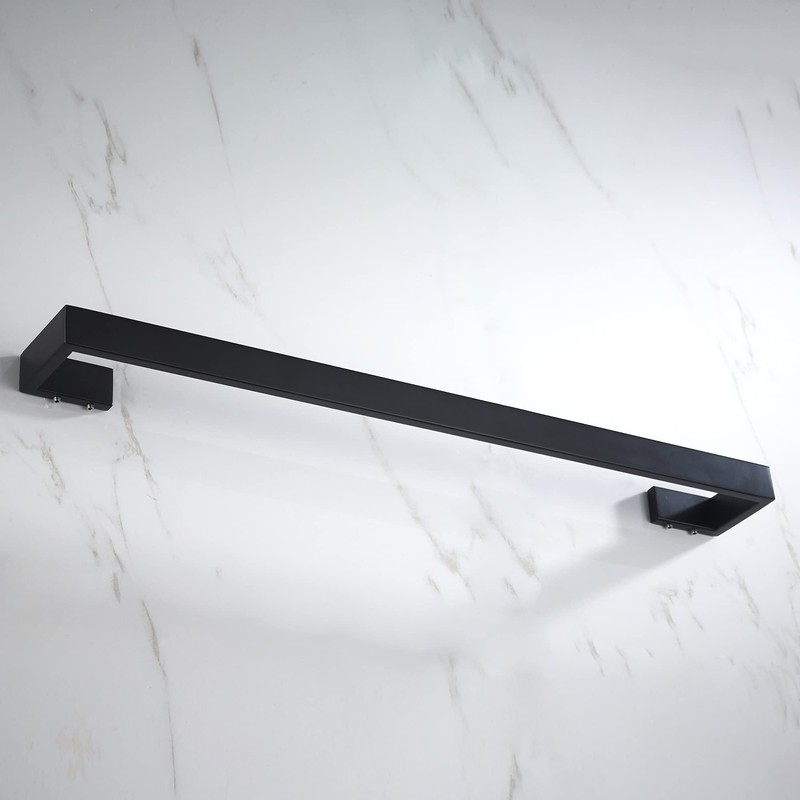 JunSun Matte Black Bath Towel Bar 24 Inch Bathroom Towel