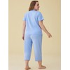 Latuza Women's Cotton Pajamas Set Tops and Capri Pants Sleepwear