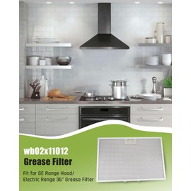 ULXIOM 2 Pcs WB02X11012 Grease Filter Fit for GE Range Hood, 17 1/2 X 11 5/8 In