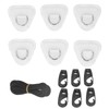 6Pcs PVC D Ring Patch Elastic Rope Set Stainless Steel